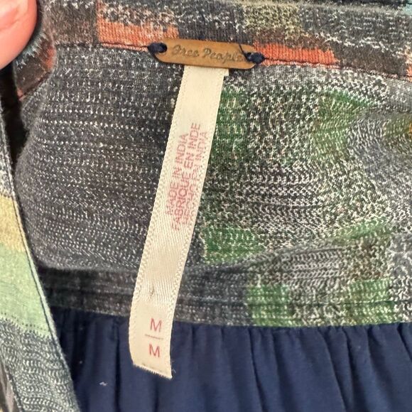 Free People Printed Agnes Dress | Patchwork Floral Boho Mini | Navy Multi | Medi - Picture 9 of 13